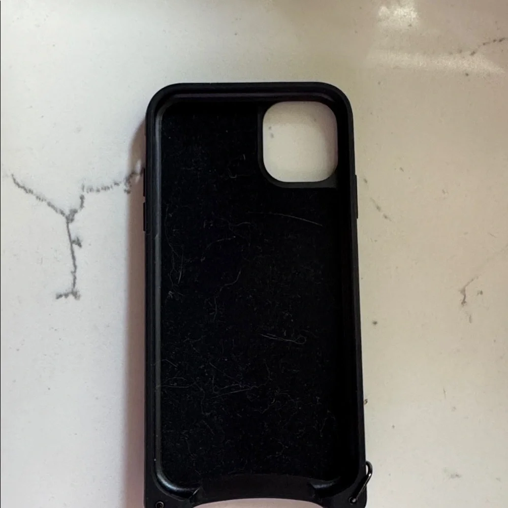 Bandolier Black Pebbled Leather Phone Case with Card Pocket Wallet iPhone 13